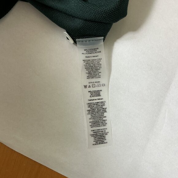 Tory Sport Green Tech Pique Long Sleeve Polo Shirt L - Picture 7 of 7